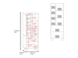 Storage Cabinet, 2 Doors, 9 Shelves, 4 Legs, White B097P350297