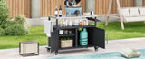 K&K 54.5" Outdoor Kitchen Island with Stainless Steel Tabletop, Metal Grill Cart Table with Storage N707P270779B