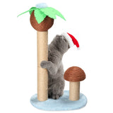 ZUN 27.5in Coconut Palm Tree Cat Scratching Post, Cute Cat Scratcher with Natural Sisal Posts & Dangling 19365590