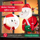 3.3FT Inflatable Window Santa & Wreath 2 Internal LED Lights, 3 Suction Cups 1 Rope, 45s 62218090