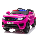 ZUN 12V Kids Ride On SUV Cop Car with Remote Control, Siren Sounds Alarming Lights, Music Story - Rose W2181P146465