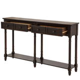 Console Table Sofa Table Easy Assembly with Two Storage Drawers and Bottom Shelf for Living Room, 63358665