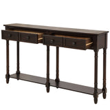 ZUN Console Table Sofa Table Easy Assembly with Two Storage Drawers and Bottom Shelf for Living Room, 63358665