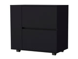 Black 2-Cabinet Bar Cart B062P175068