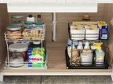 Two Tier sink pull out cabinet organizer two layers slide out of the sink cabinet 15601181