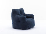 010-Soft Teddy Fabric Tufted Foam Bean Bag Chair With Teddy Fabric Dark Blue W52761254