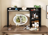 Black Desktop Bookshelf for 27''/68.58cm Monitor, 93.9825.4073.66cm Engineered Wood Desk Hutch 43086340