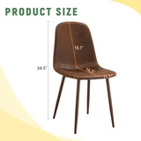 Set of 4 Suede Backrest and Walnut Color Transfer Legs Chairs - Adding a touch of elegance to W3226P279070