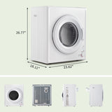 ZUN GYJ40-168I1 Compact portable Household clothes Dryer 4KG 2.6CUFT with Stainless Steel Drum 07209024