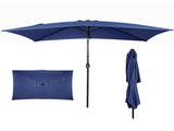 10 x 6.5 FT Square Patio Umbrella, Tilting Outdoor Sun Umbrella with 6 Iron Ribs and Iron Central 55618555