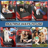 ZUN Dog rear seat waterproof car seat protector with side wings, scratch resistant dog rear seat 57484469