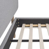 Diego Low Upholstered Platform Bed, King, Light Grey Polyester B2719P238662