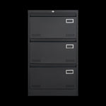 ZUN Filing Cabinet Lateral File Cabinet 3 Drawer, Blcak Locking Metal File Cabinets Three Drawer, Office W1247118742