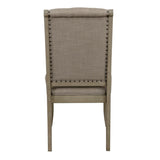 Traditional Classic Style Side Chairs Set of 2 Fabric Upholstery Button-Tufted Nailhead Trim Gray B011P241342
