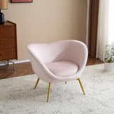 Modern Accent Chair for Living Room, Lounge Chair for Bedroom with Gold Metal Legs, Vanity Chair for N765P205107P