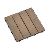 Patio Floor Tiles Pack of 22 WPC Wood-Plastic Composite Patio Deck Tiles DIY Interlocking Decking W206P201284