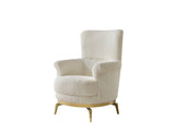 Zoe Modern style Chair made with wood and Gold accents in Cream G150109329