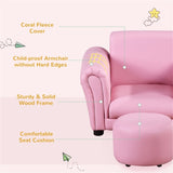 Kids Sofa Set with Footstool-Pink 86244031