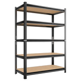 5 Tier Storage Rack, Adjustable Height Shelving, Warehouse Supermarket Basement Storage, Black 10889298