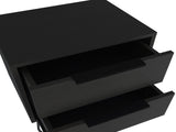 2 Nightstand, Hairpin Legs, Two Drawers, Black B097132918