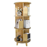 3-Layer Rotating Bookcase 360 Rotating Display Rack Pine Wood Rotating Bookshelf 17708512