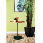 ZUN Natural and Green Round Marble Base Accent Table B062P153634