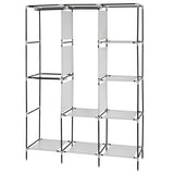 ZUN 71" Portable Closet Wardrobe Clothes Rack Storage Organizer with Shelf Gray 67325725