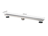 32 Inch Linear Shower Drain with Removable Square Patterned Grate, 304 Stainless Steel with Hair 64719976
