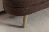 036-Boucle Fabric Storage Bench Bedroom Bench With Wood Legs For Living Room Bedroom Indoor,Brown W527121996