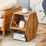 Hexagonal MDF coffee table, characteristic pattern stickers, multi-hole design to give more storage GL-W1151P200316