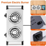 Hot Plate2000W Hot Plate,Portable Electric Stove Countertop Double Burners W/5 Level Temperature 03805550