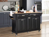 Natural Wood Top Kitchen Island with Storage 91207942