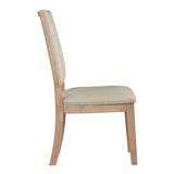 ZUN Light Oak Finish Beautiful Dining Chairs Set of 2pc, Upholstered Seat and Back Beige Fabric Rustic B011P238899