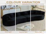 Curved Sectional Sofa, 111.5-inch Oversized Modern Bone-Free Cloud Sofa with 6 Pillows Luxury W3505P456572