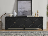 65.2" Mid Century Modern Sideboard Buffet Cabinet with Storage, Symmetrical Geometric Accent Coffee W1801P346229