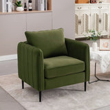 Accent Chair for Living Room, Velvet Comfy Single Sofa Chair Mid-Century Modern Armchair with 1 W3244P325833