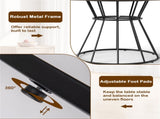 Black 47" Round Dining Table , Family-Sized for 4-6 People, Hourglass Metal Base & Curved Tabletop 58412360