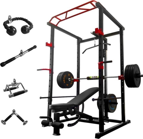 ZUN 200lb Home Gym sets Multi-functional Power Cage,Home Adjustable Pullup Squat Rack 1000Lbs Capacity 91193831