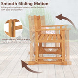 2-Person Wooden Outdoor Rocking ChairPatio Swing Rocking Loveseat 71712050