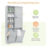 Bathroom Storage Cabinet with Doors and Drawers, Tilt-Out Laundry Hamper, Multiple Storage Space, 36301140