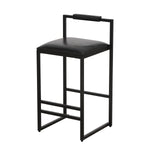 ZUN Black Bar Stool with Backrest Set of 2 Counter Height PU Leather Upholstered Bar Chairs with 32207579