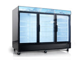 Glass Door Merchandiser Freezer 70 Cu.ft Swing Door Commercial Reach-In Display Freezers with LED W2095P435832