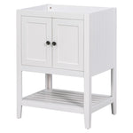 ZUN 24" Bathroom Vanity Base Only, Soild Wood Frame, Bathroom Storage Cabinet with Doors and Open Shelf, WF287735AAK