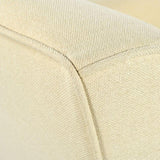 Mid-Century Modern Armchair - Tufted Fabric Accent Chair with Solid Wood Legs for Living Room, N767P257565B