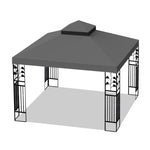 ZUN 10x10 Ft Outdoor Patio Gazebo Replacement Canopy,Double Tiered Gazebo Tent Roof Top Cover Only W41939706