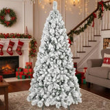 4FT Artificial Plant with 350 Tips Flocked Christmas Tree Snowy PVC Branches Stable Metal Stand Easy 59657549