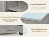 Potting Bench with Storage Cabinet and Metal Table Top for Outdoor Patio,Outdoor Work Station Table 23479910