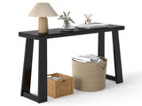Black Solid Rubber Wood Narrow Console Table, 43" Space-Saving Entryway Table for Small Hallways 43742642