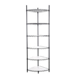 ZUN 6 Tier Shelf Corner Wire Shelf Rack Adjustable Metal Heavy Duty Free Standing Corner Storage Display W155065919