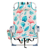 63*65*82cm Short Oxford Cloth Silver White Aluminum Tube Bearing 100kg Beach Chair Flamingo 74554603